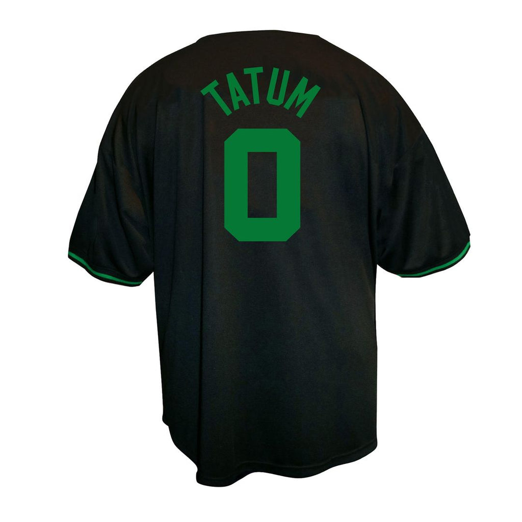 Jayson Tatum Boston Celtics Profile Big & Tall Name & Number Button-Up Jersey - Black