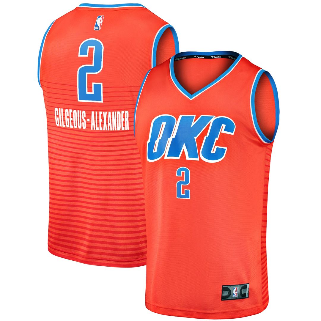 Shai Gilgeous-Alexander Oklahoma City Thunder Fanatics Fast Break Player Jersey - Statement Edition - Orange