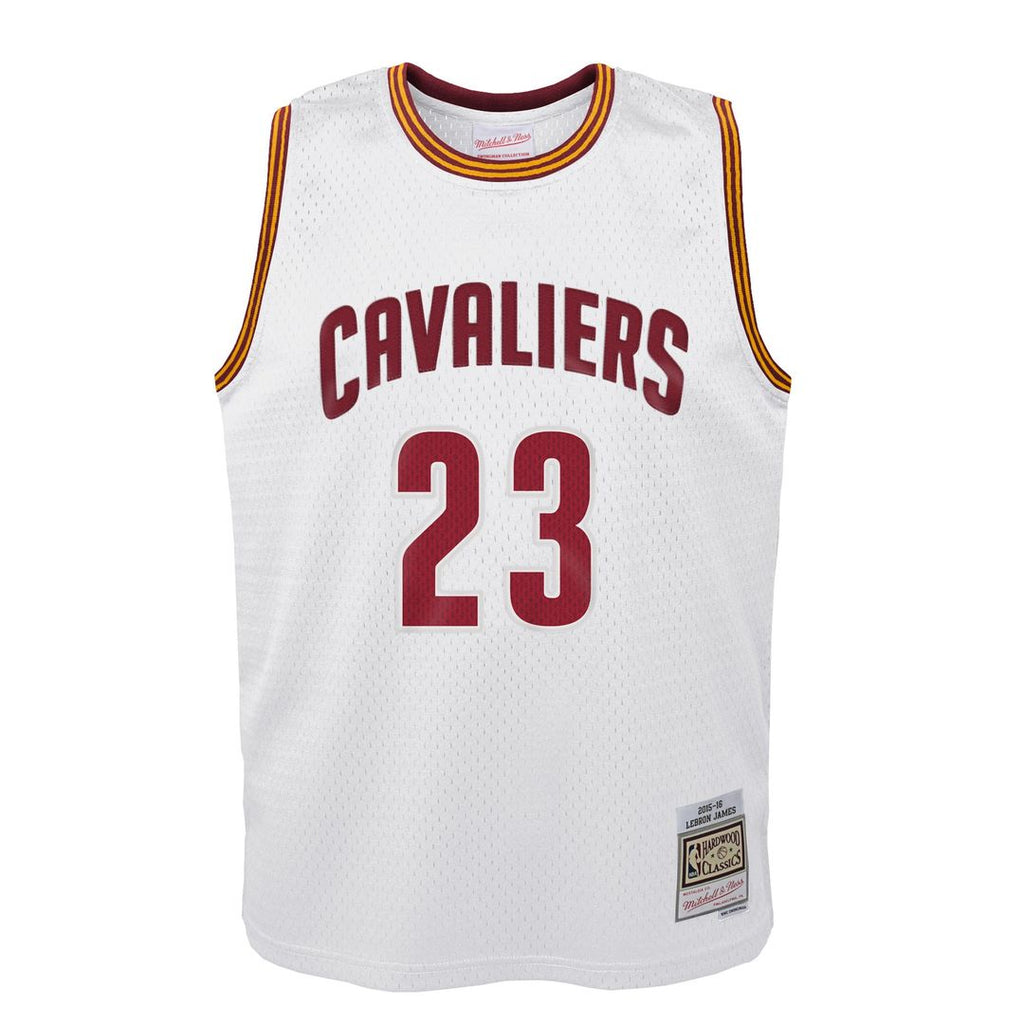 LeBron James Cleveland Cavaliers Mitchell & Ness Youth 2015-16 Hardwood Classics Swingman Throwback Home Jersey - White