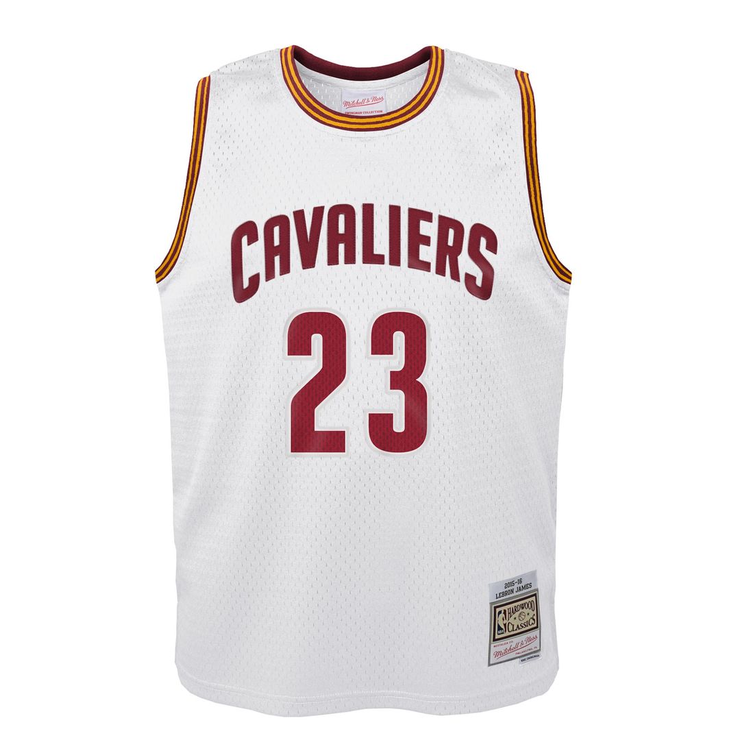 LeBron James Cleveland Cavaliers Mitchell & Ness Youth 2015-16 Hardwood Classics Swingman Throwback Home Jersey - White