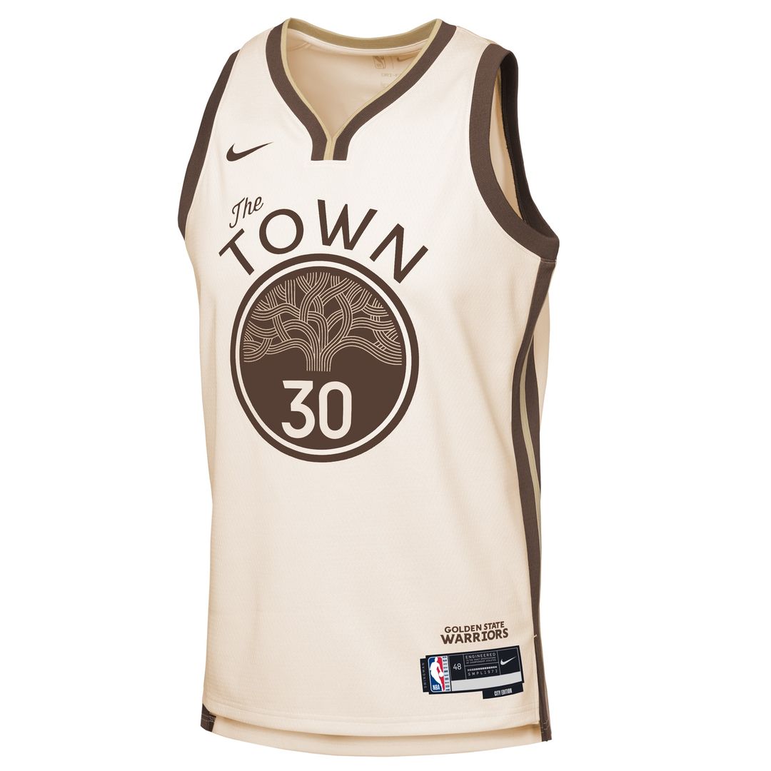 Stephen Curry Golden State Warriors Nike Youth 2025/26 City Edition Swingman Jersey - Tan