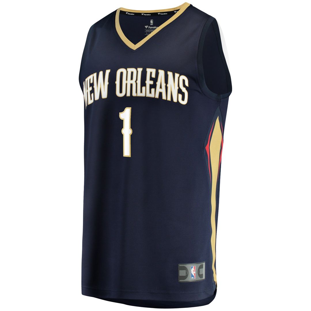 Zion Williamson New Orleans Pelicans Fanatics Youth Replica Fast Break Jersey Navy - Icon Edition