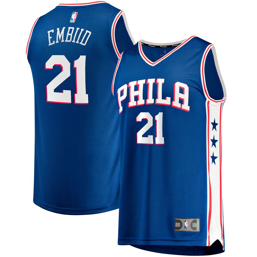 Joel Embiid Philadelphia 76ers Fanatics Big & Tall Fast Break Player Jersey - Royal - Icon Edition