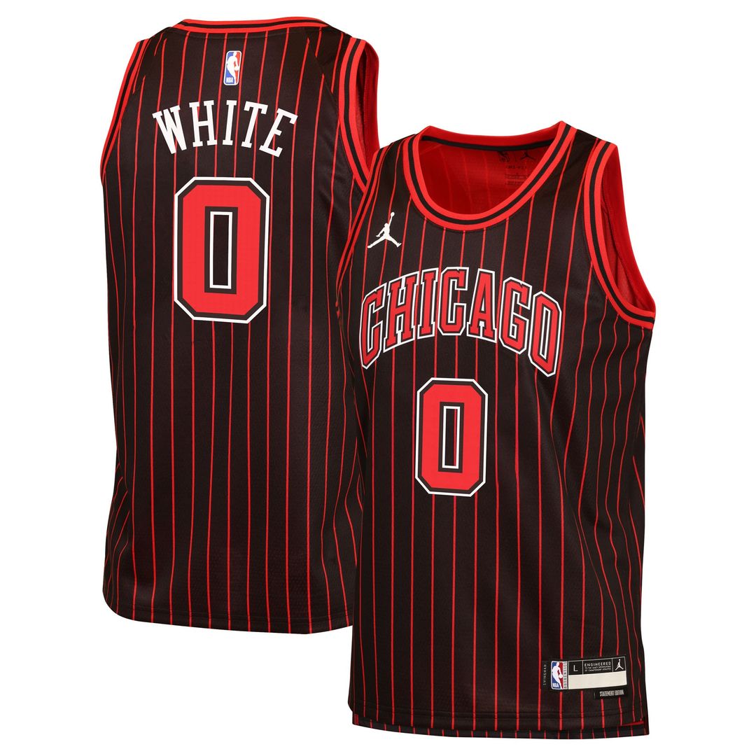 Coby White Chicago Bulls Jordan Brand Youth  Swingman Jersey - Statement Edition - Black