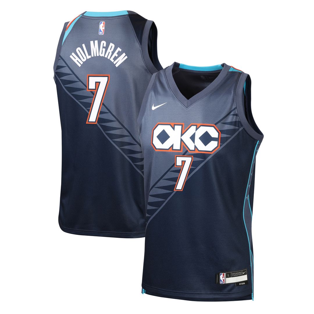 Chet Holmgren Oklahoma City Thunder Nike Youth 2025/26 City Edition Swingman Jersey - Navy