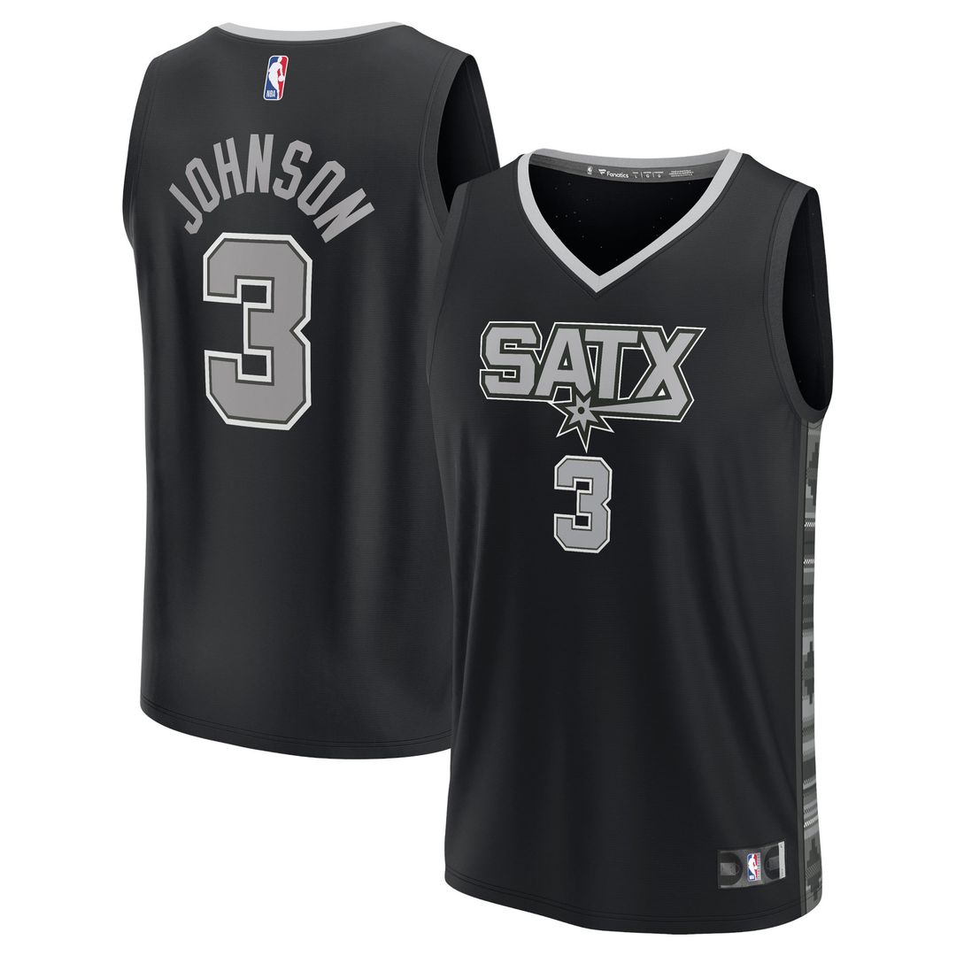 Keldon Johnson San Antonio Spurs Fanatics Fast Break Replica Player Jersey - Statement Edition - Black