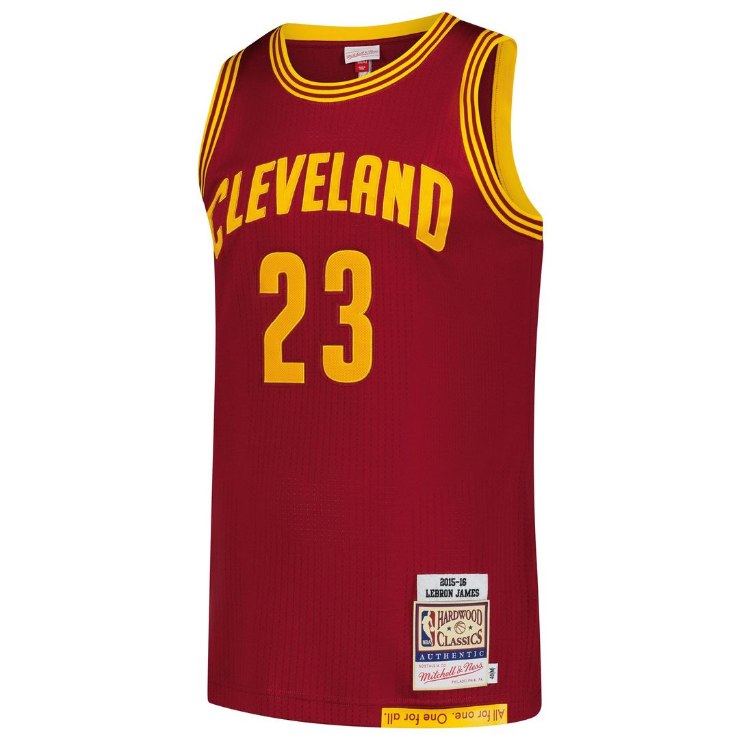 LeBron James Cleveland Cavaliers Mitchell & Ness Hardwood Classics 2015/16 Authentic Jersey - Wine