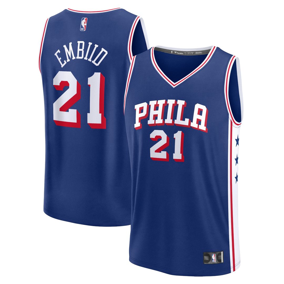 Joel Embiid Philadelphia 76ers Fanatics Fast Break Replica Jersey - Icon Edition - Royal