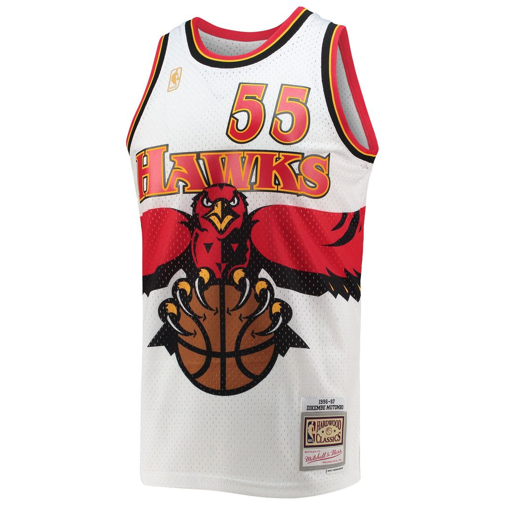 Dikembe Mutombo Atlanta Hawks Mitchell & Ness 1996/97 Hardwood Classics Swingman Jersey - White