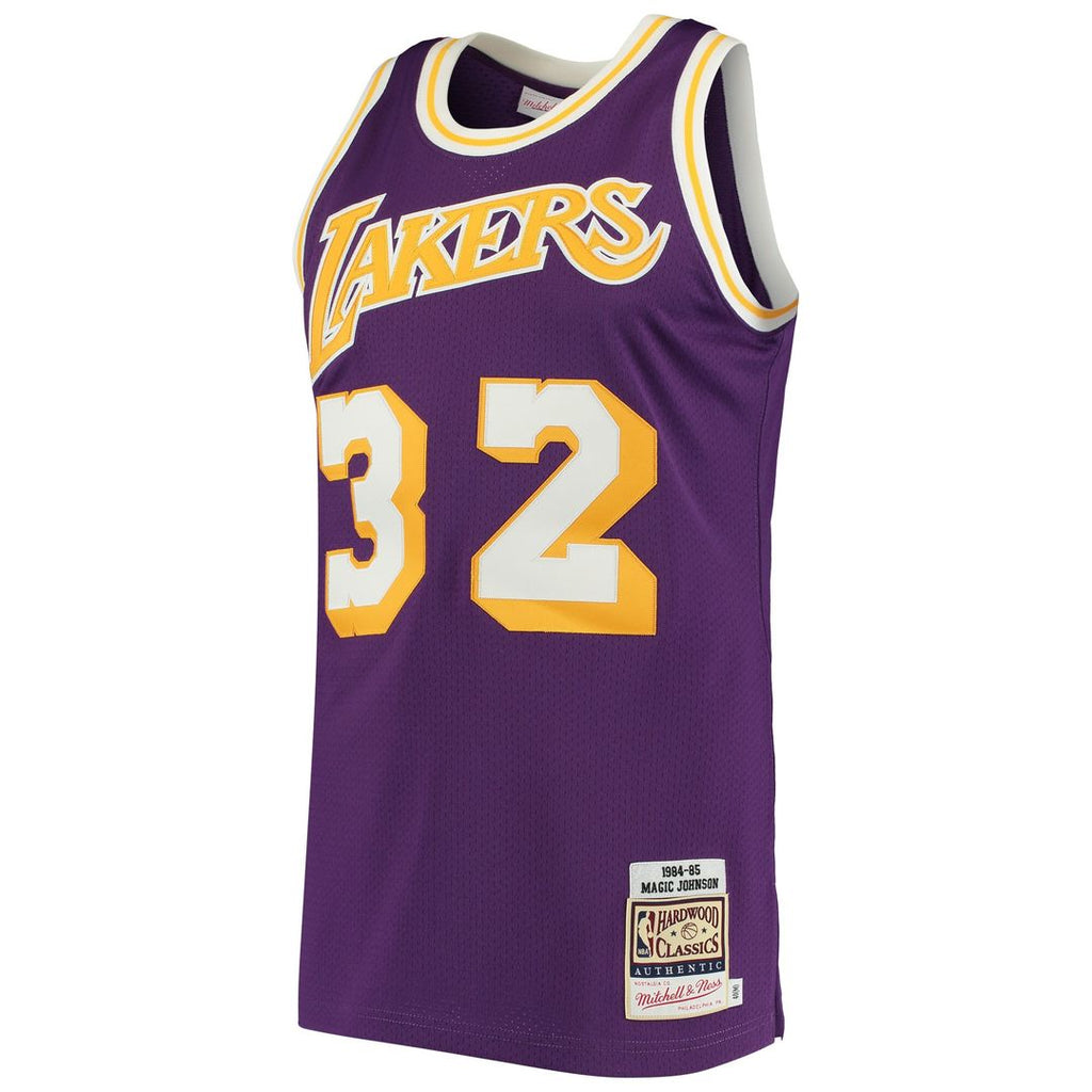 Magic Johnson Los Angeles Lakers Mitchell & Ness 1984/85 Hardwood Classics Authentic Jersey - Purple