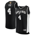 De'Aaron Fox San Antonio Spurs Fanatics 2026 NBA Finals Patch Fast Break Jersey - Icon Edition - Black