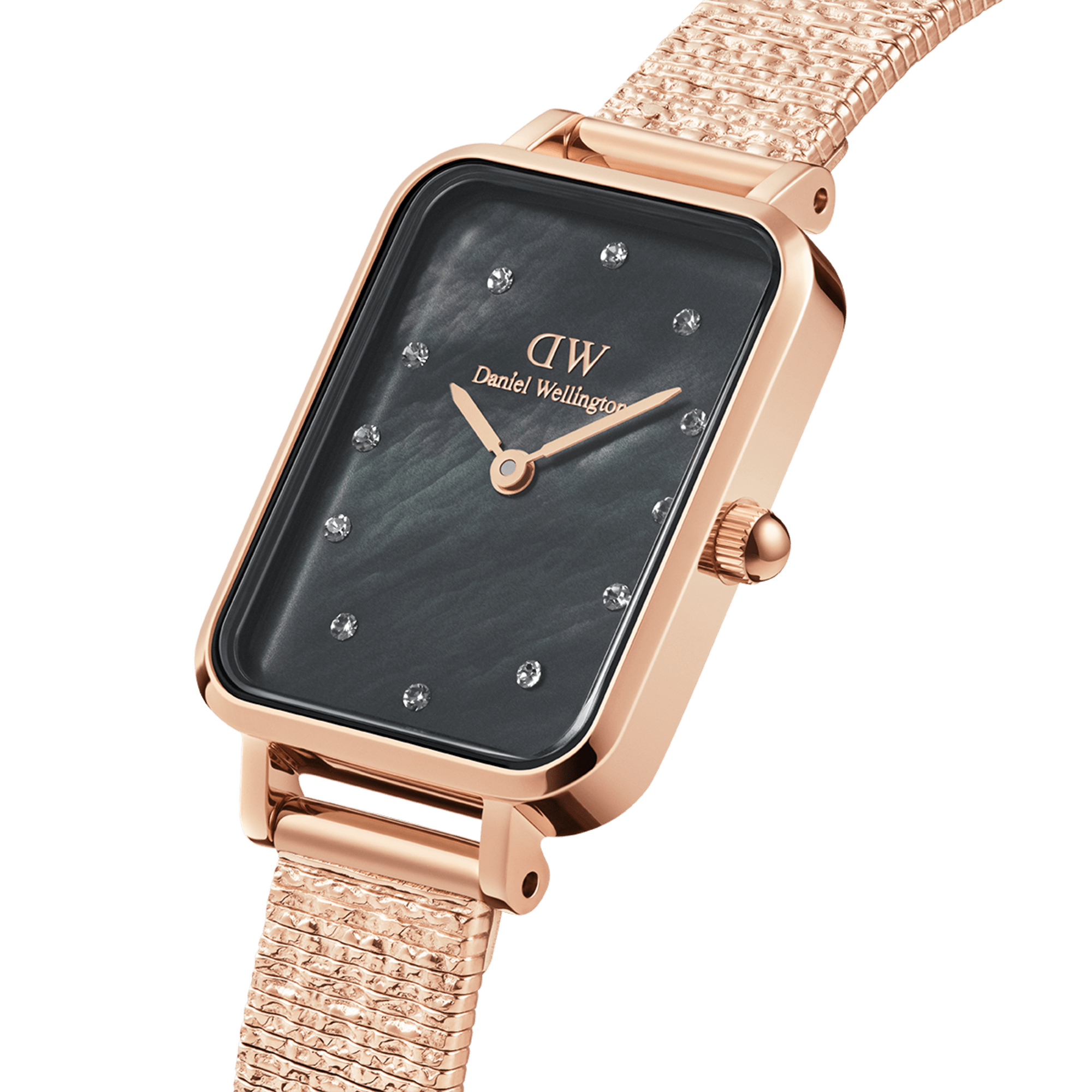 Quadro Lumine Pressed Piano Black MoP Rose Gold