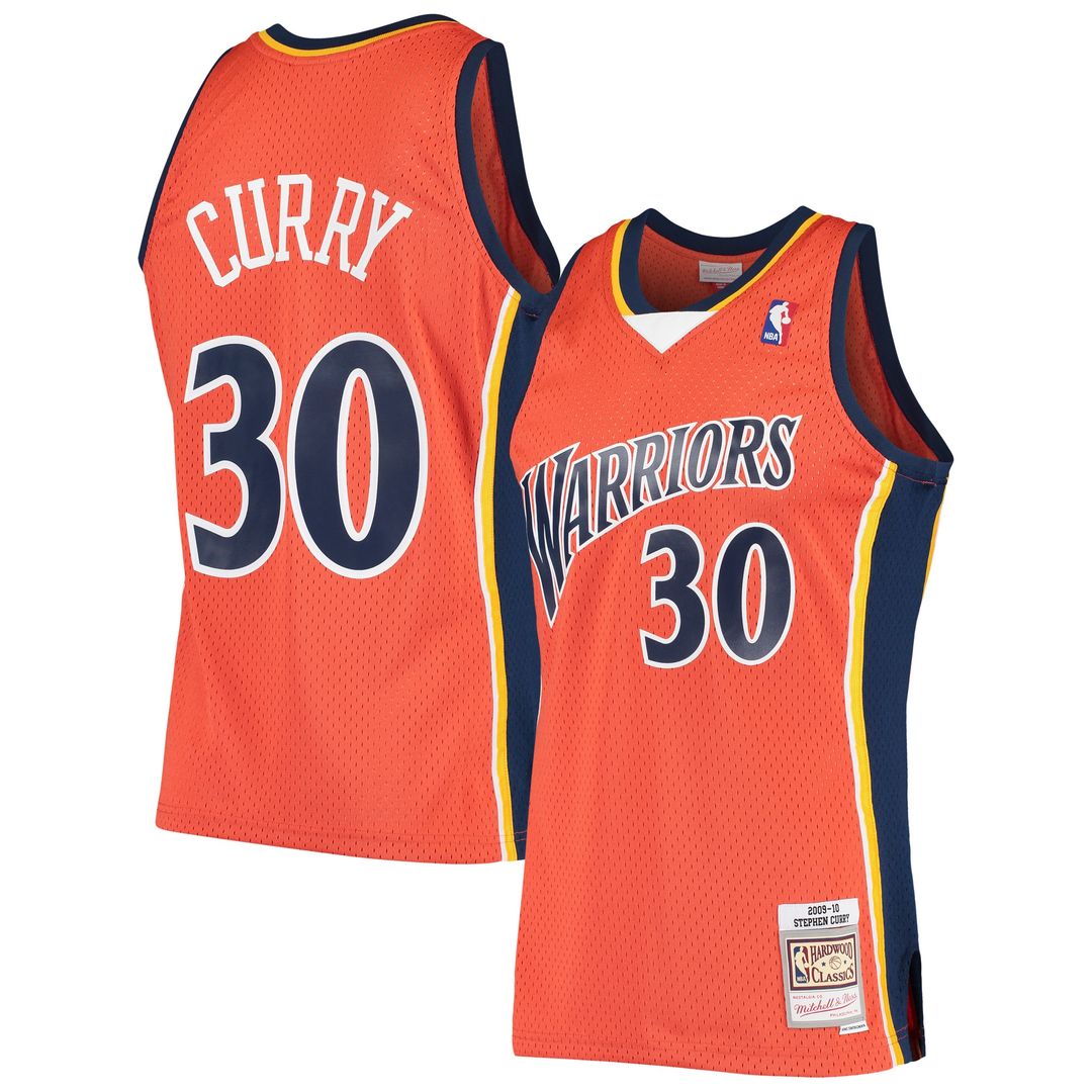 Stephen Curry Golden State Warriors Mitchell & Ness Hardwood Classics Swingman Jersey - Orange