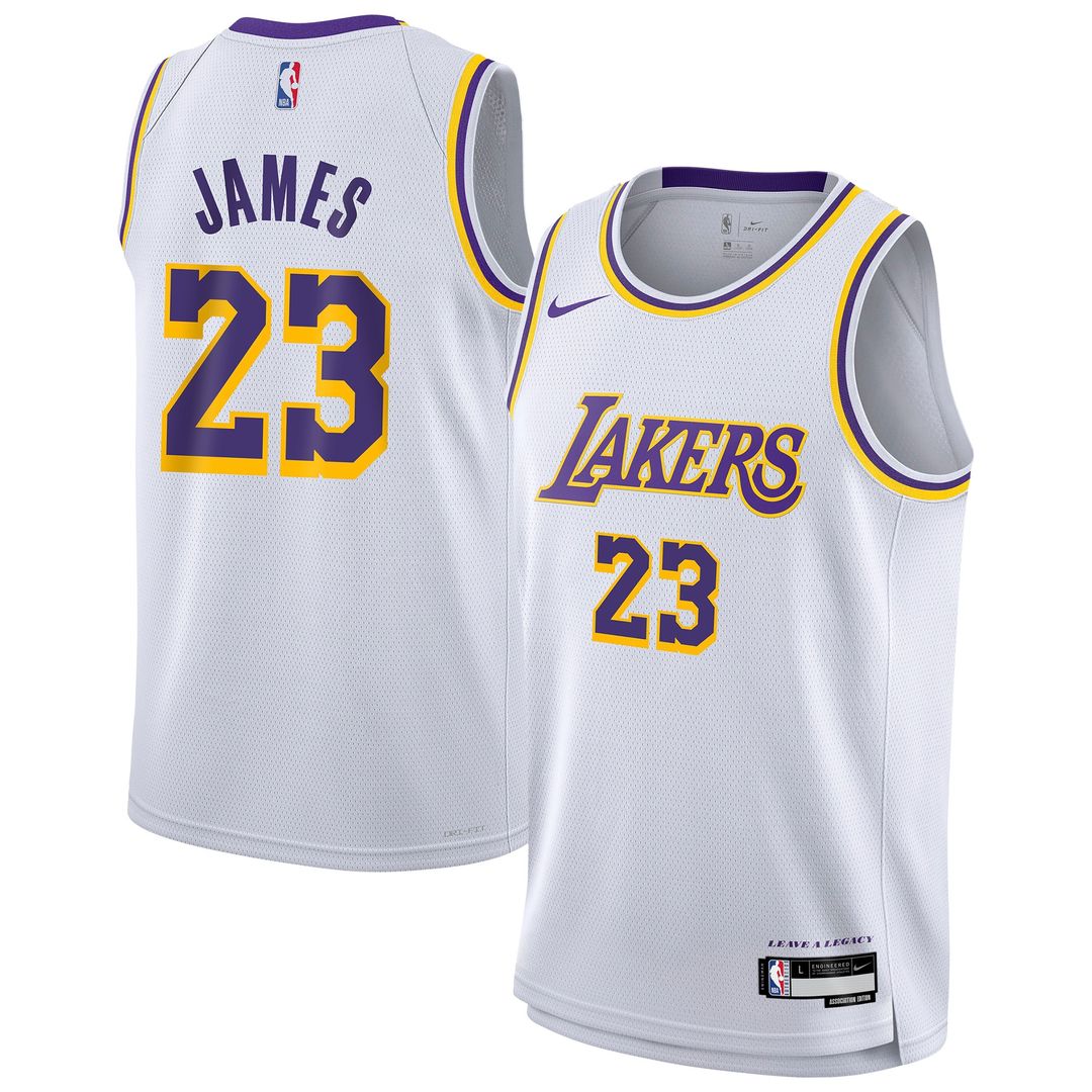 LeBron James Los Angeles Lakers Nike Youth Swingman Jersey - Association Edition - White