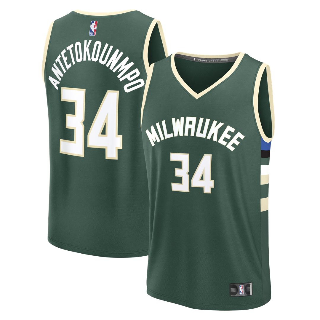 Giannis Antetokounmpo Milwaukee Bucks Fanatics Fast Break Replica Player Jersey - Icon Edition - Hunter Green