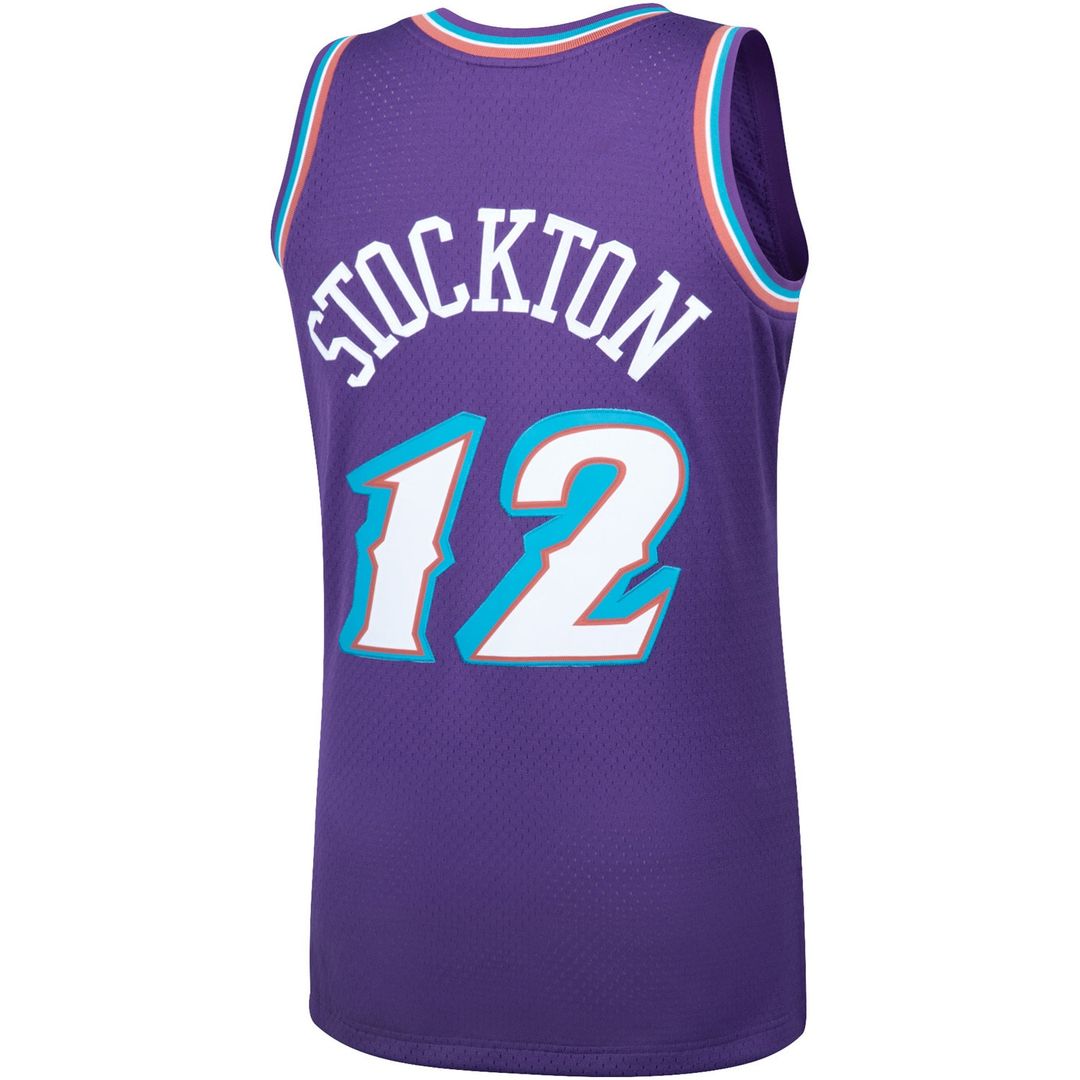John Stockton Utah Jazz Mitchell & Ness Hardwood Classics Swingman Jersey - Purple