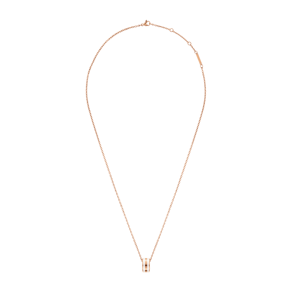 Emalie Necklace Rose Gold Satin White
