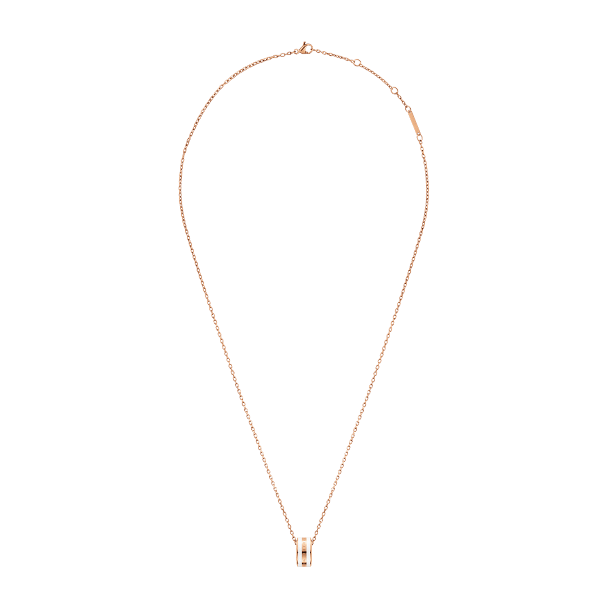 Emalie Necklace Rose Gold Satin White