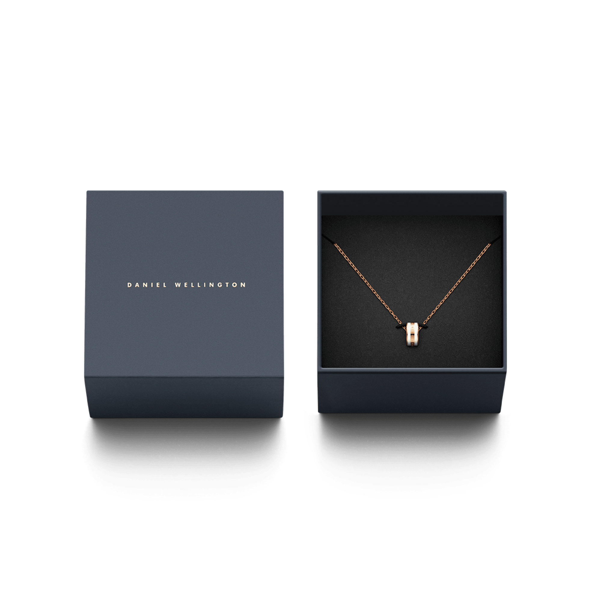 Emalie Necklace Rose Gold Satin White