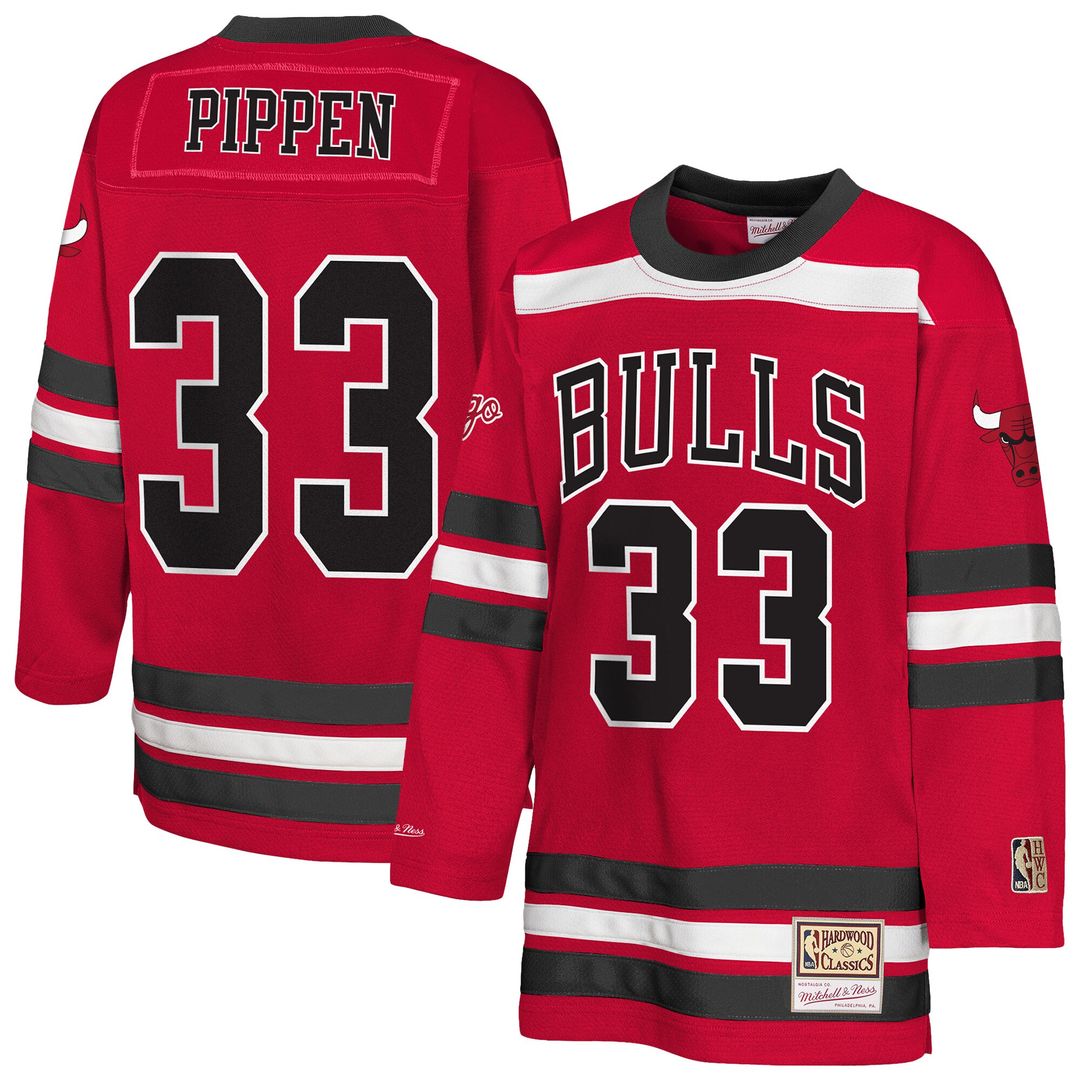 Scottie Pippen Chicago Bulls Mitchell & Ness Youth Maxxed Out 2.0 Fashion Hockey Jersey - Red