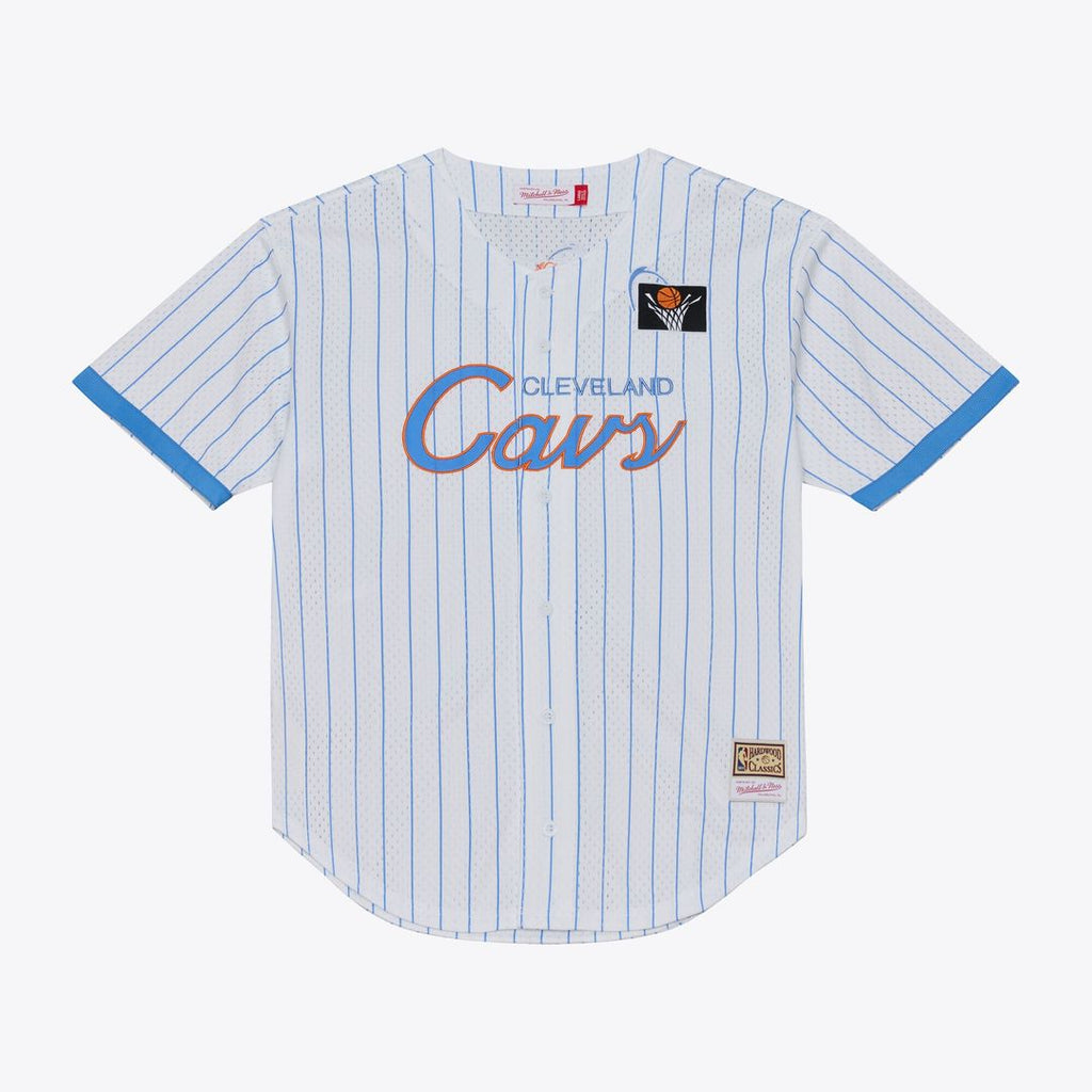 Cleveland Cavaliers Mitchell & Ness Head Coach Pinstripe Mesh Full-Button Baseball Jersey - White