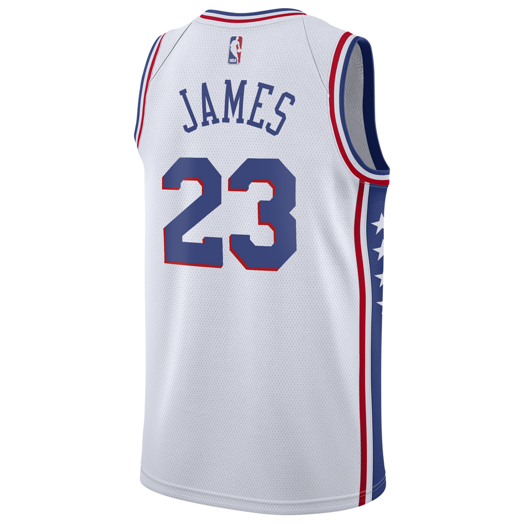 LeBron James Philadelphia 76ers Association Edition Swingman Jersey - White - Youth
