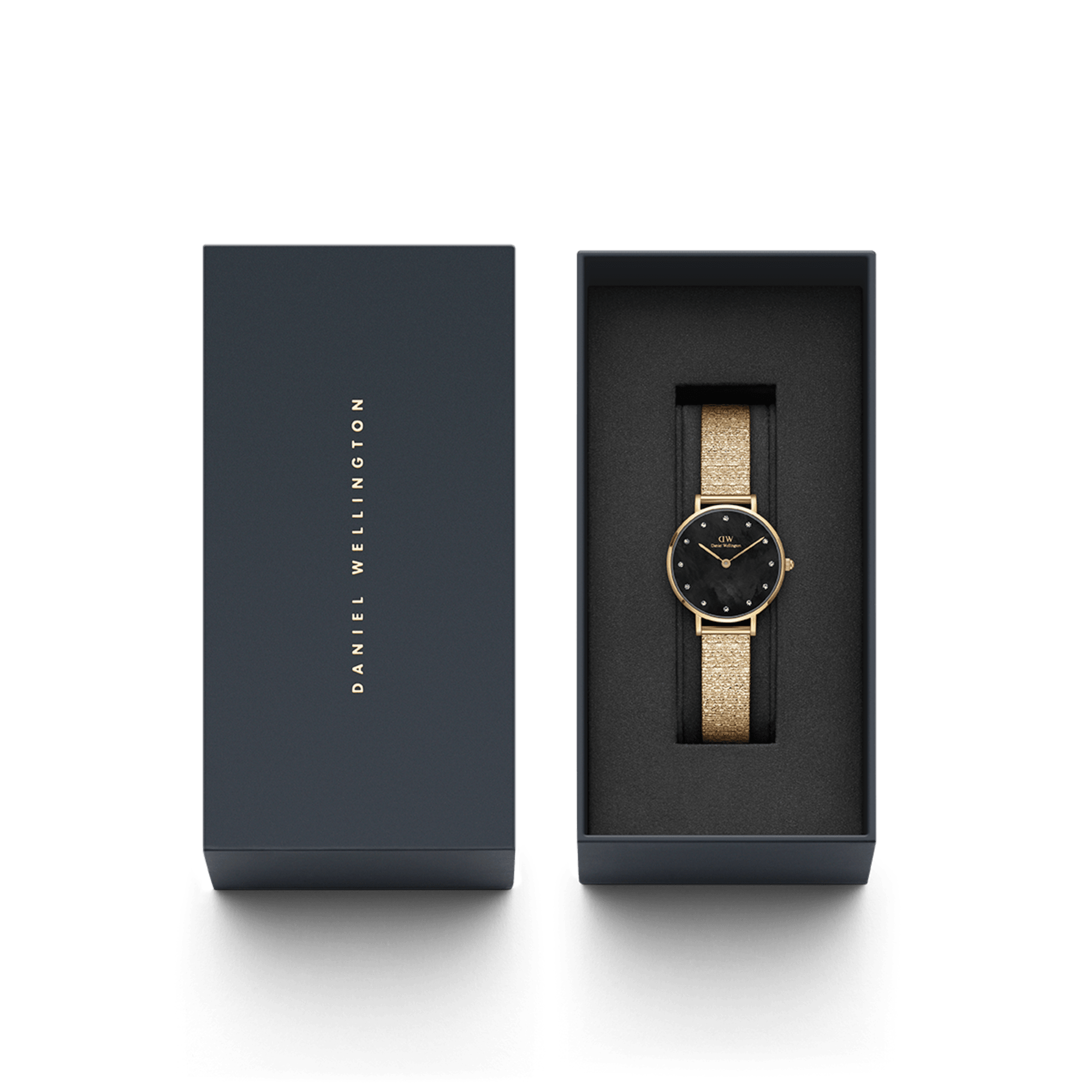 Petite Lumine Pressed Piano Black MoP Gold