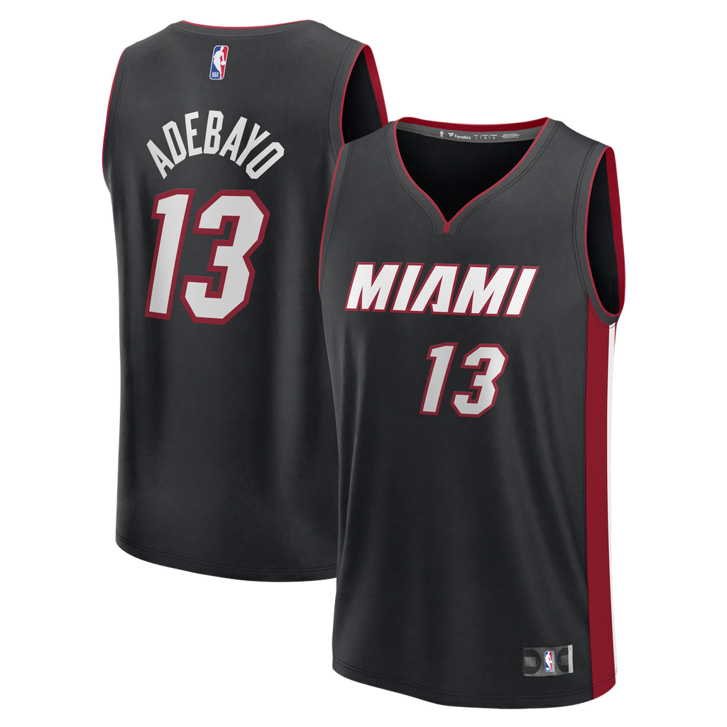 Bam Adebayo Miami Heat Fanatics Fast Break Replica Jersey - Black - Icon Edition