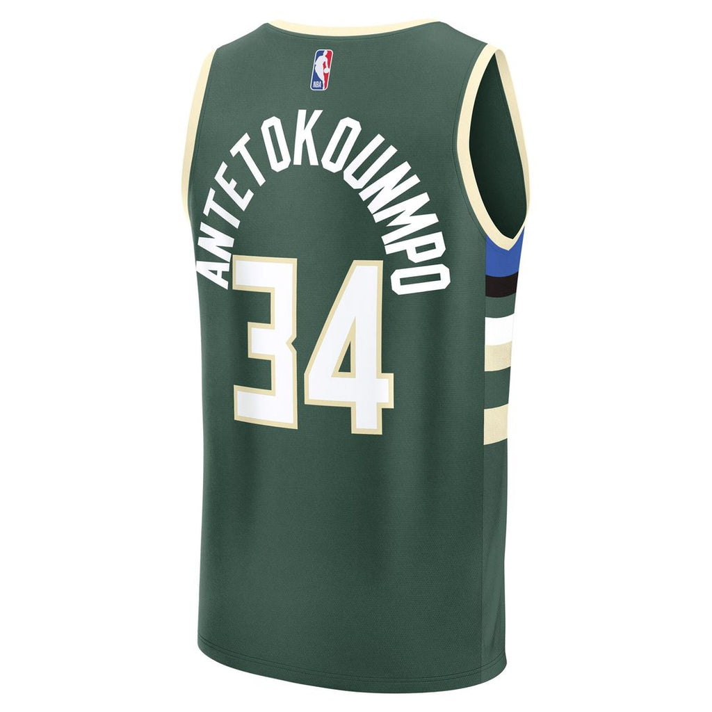 Giannis Antetokounmpo Milwaukee Bucks Fanatics Fast Break Replica Player Jersey - Icon Edition - Hunter Green