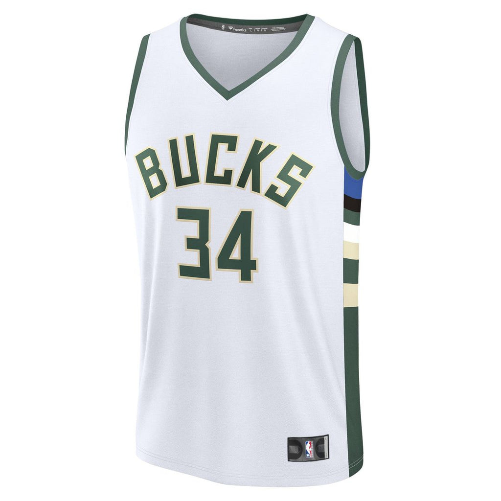 Giannis Antetokounmpo Milwaukee Bucks Fanatics Fast Break Replica Player Jersey - Association Edition - White