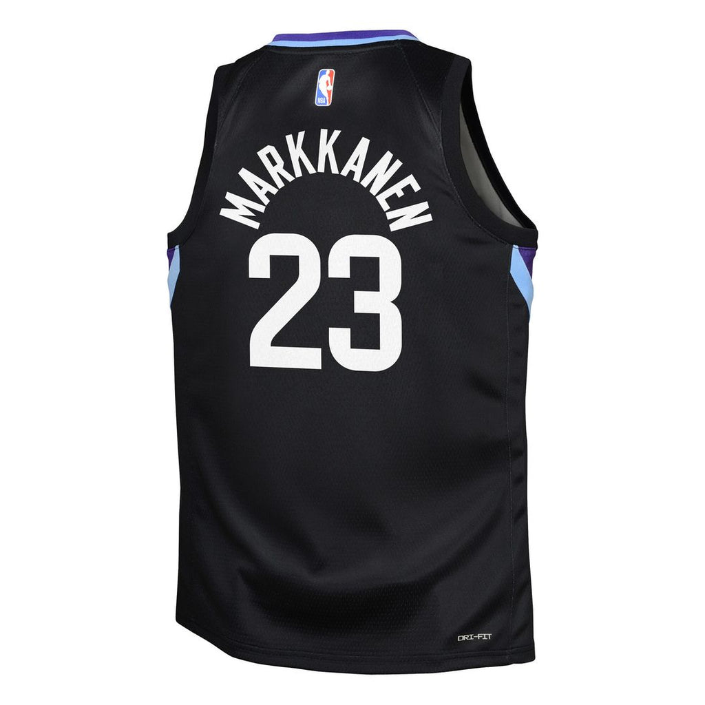 Lauri Markkanen Utah Jazz Jordan Brand Youth Swingman Jersey - Statement Edition - Black