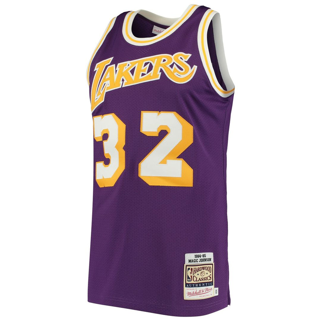 Magic Johnson Los Angeles Lakers Mitchell & Ness 1984/85 Hardwood Classics Authentic Jersey - Purple