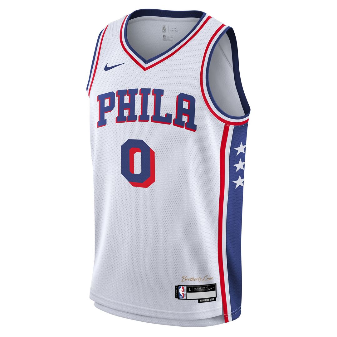 Tyrese Maxey Philadelphia 76ers Nike Youth Association Swingman Jersey - White