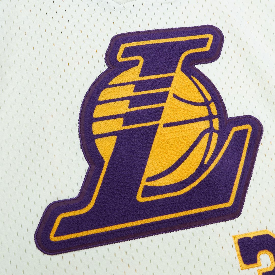 Shaquille O'Neal Los Angeles Lakers Mitchell & Ness Chainstitch Swingman Jersey - Cream