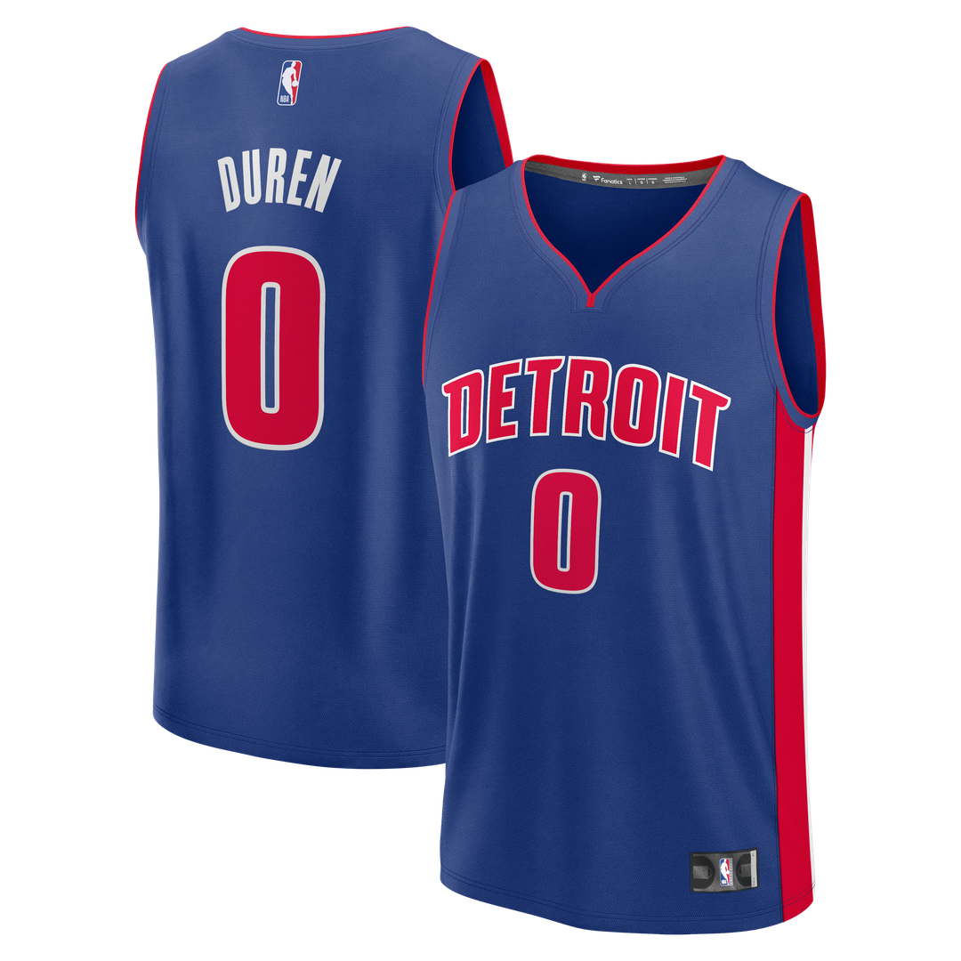 Jalen Duren Detroit Pistons Fanatics Fast Break Replica Jersey - Icon Edition - Blue
