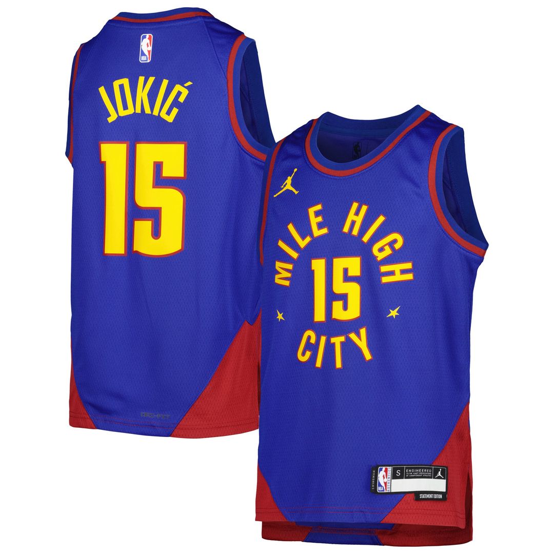 Nikola Jokic Denver Nuggets Jordan Brand Youth Swingman Jersey - Statement Edition - Blue