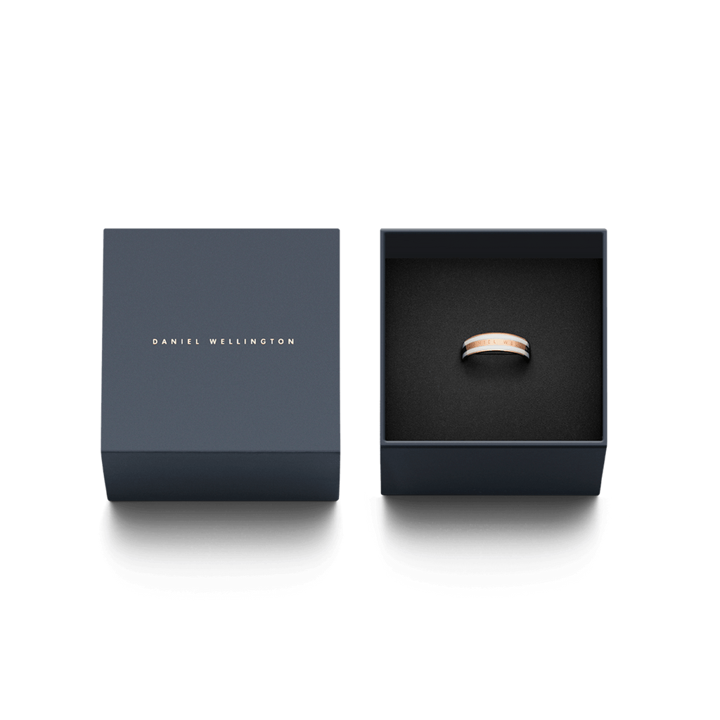 Emalie Ring Satin White Rose Gold