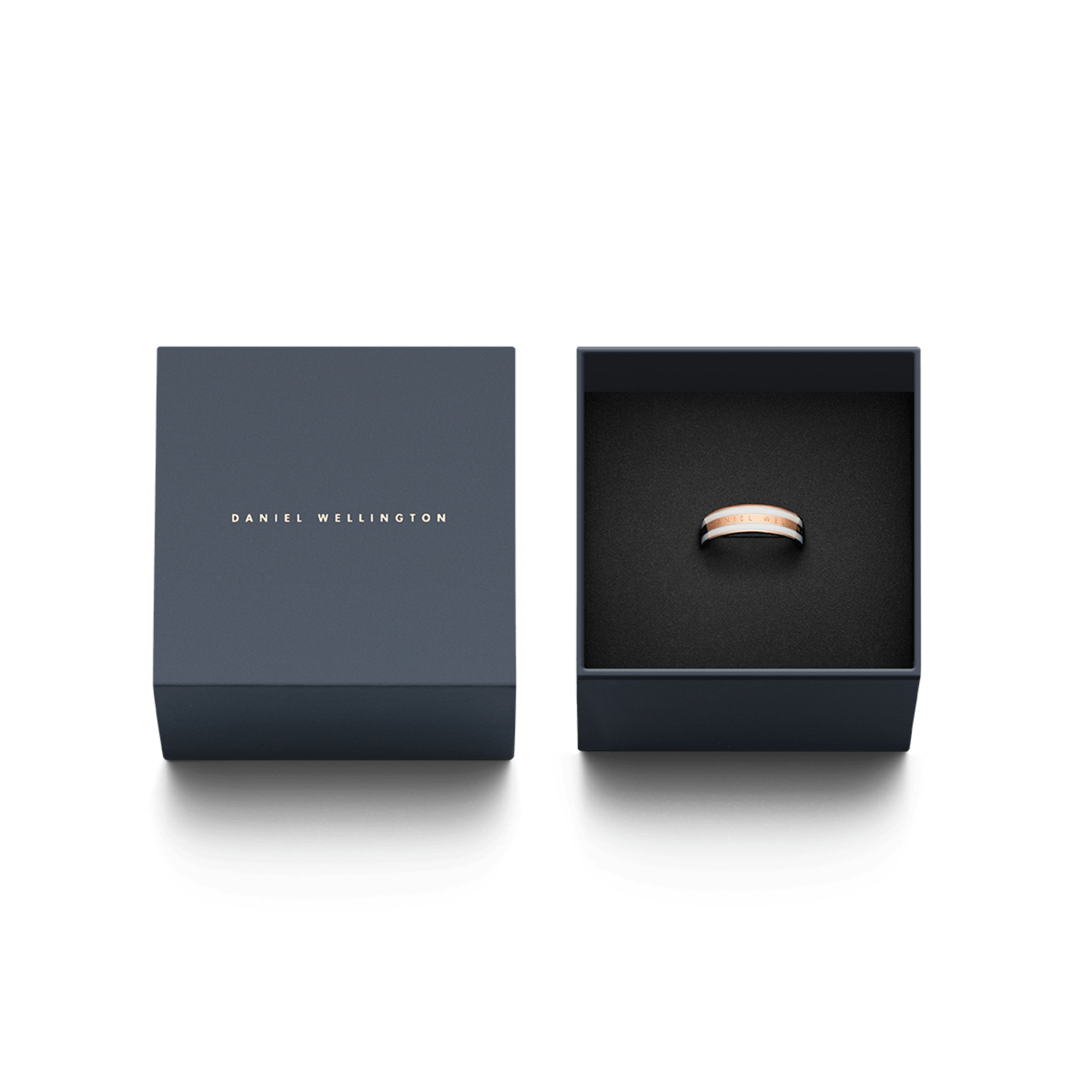 Emalie Ring Satin White Rose Gold