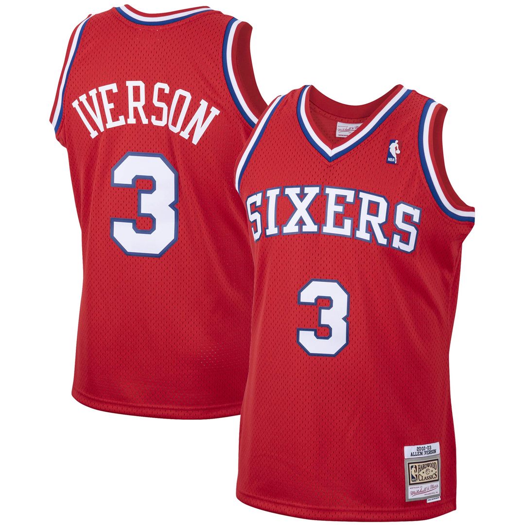 Allen Iverson Philadelphia 76ers Mitchell & Ness 2002/03 Hardwood Classics Swingman Jersey - White