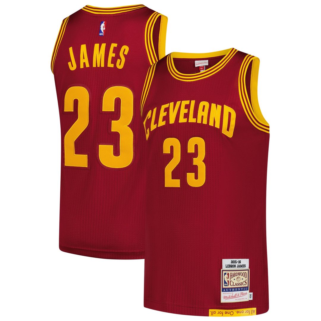 LeBron James Cleveland Cavaliers Mitchell & Ness Hardwood Classics 2015/16 Authentic Jersey - Wine