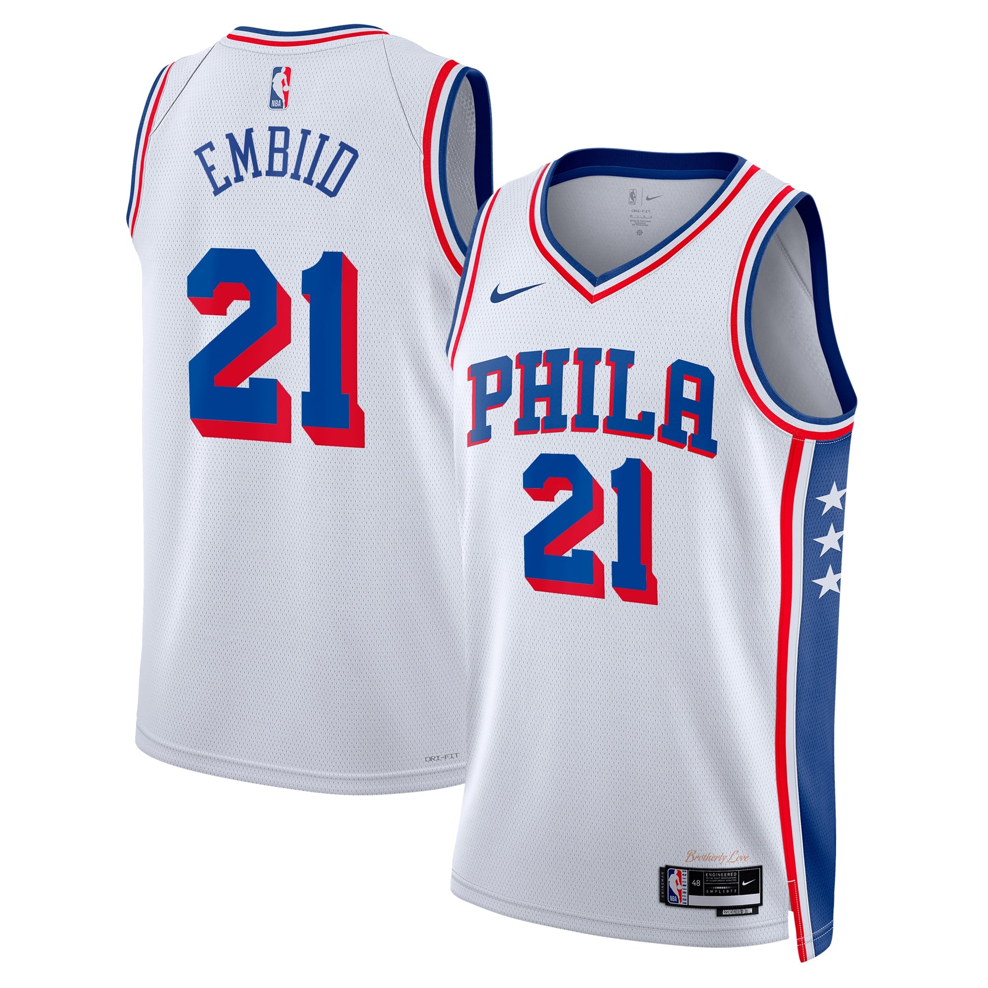 Joel Embiid Philadelphia 76ers Association Edition Swingman Jersey - White - Unisex