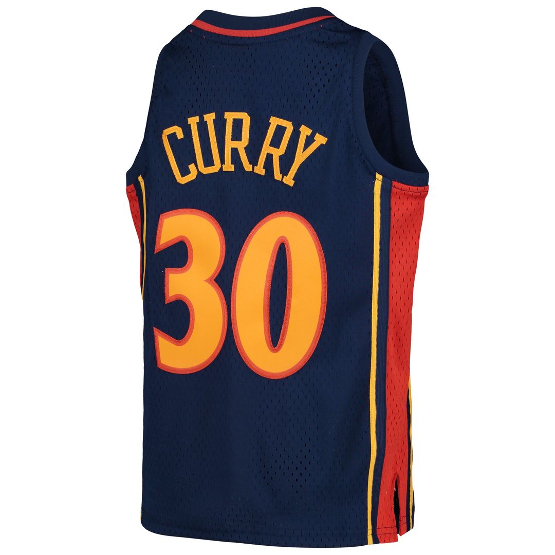 Stephen Curry Golden State Warriors Mitchell & Ness Youth 2009-10 Hardwood Classics Swingman Throwback Jersey - Navy