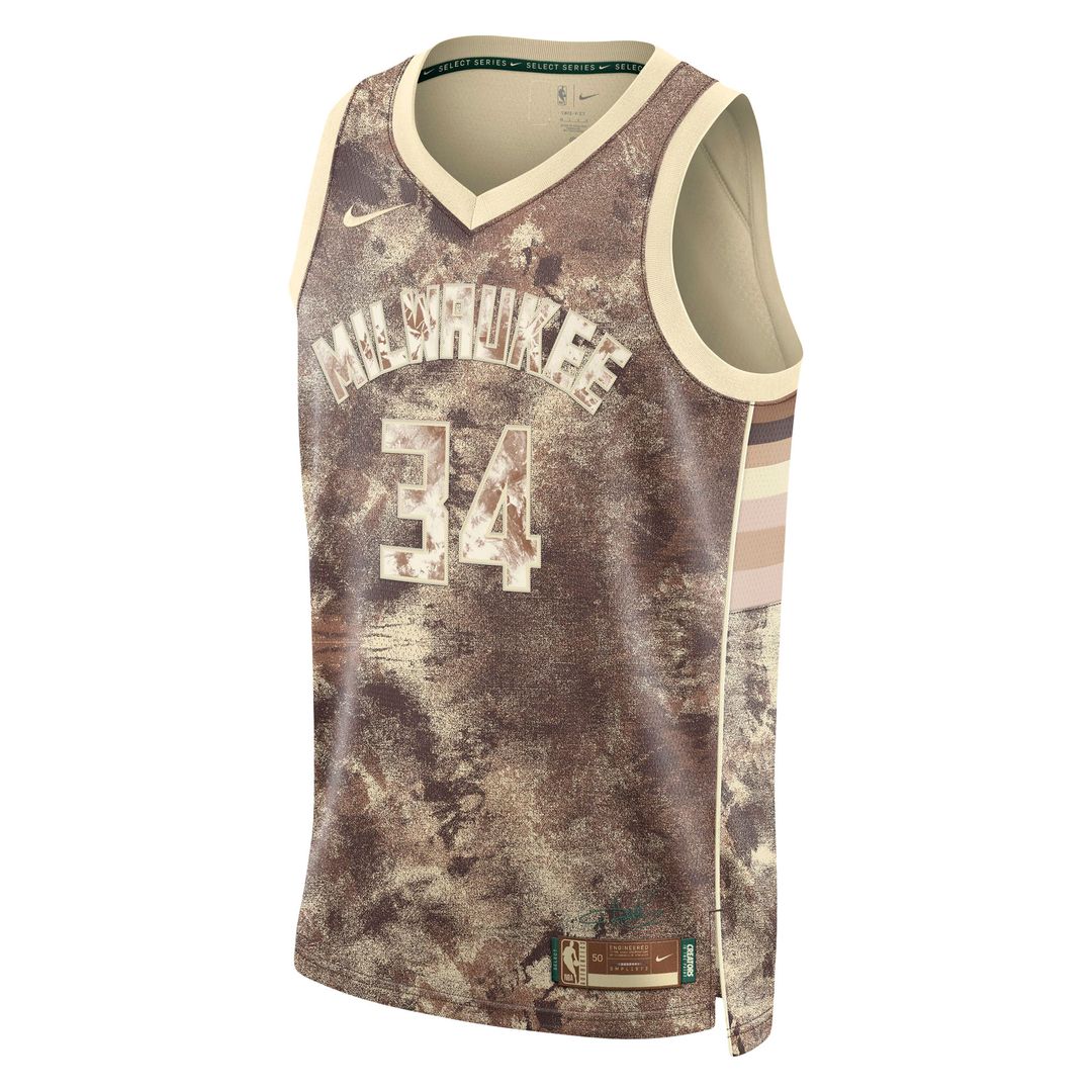 Giannis Antetokounmpo Milwaukee Bucks Nike Unisex Select Series Swingman Jersey - Brown