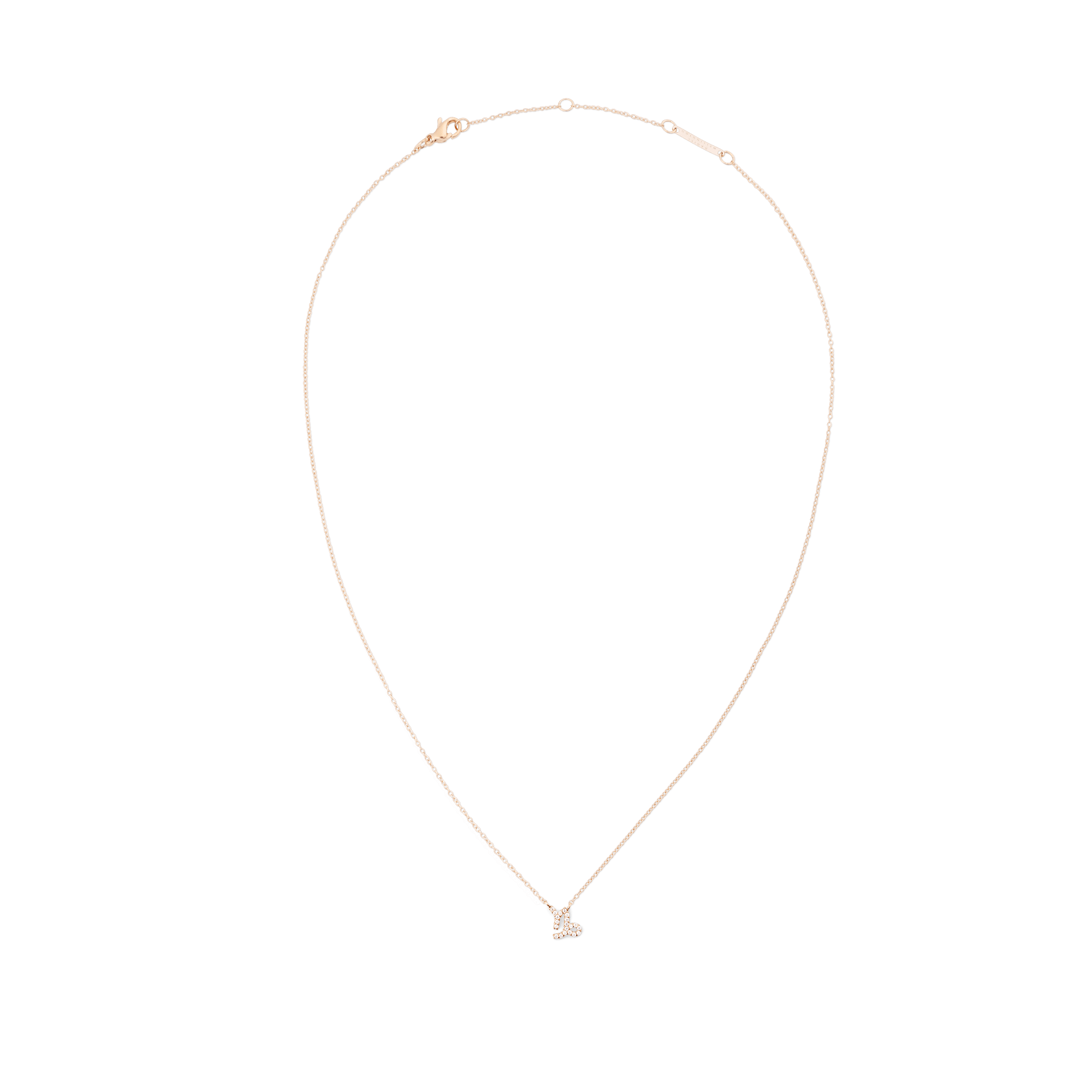 Crystal Zodiac Chain Necklace Rose Gold