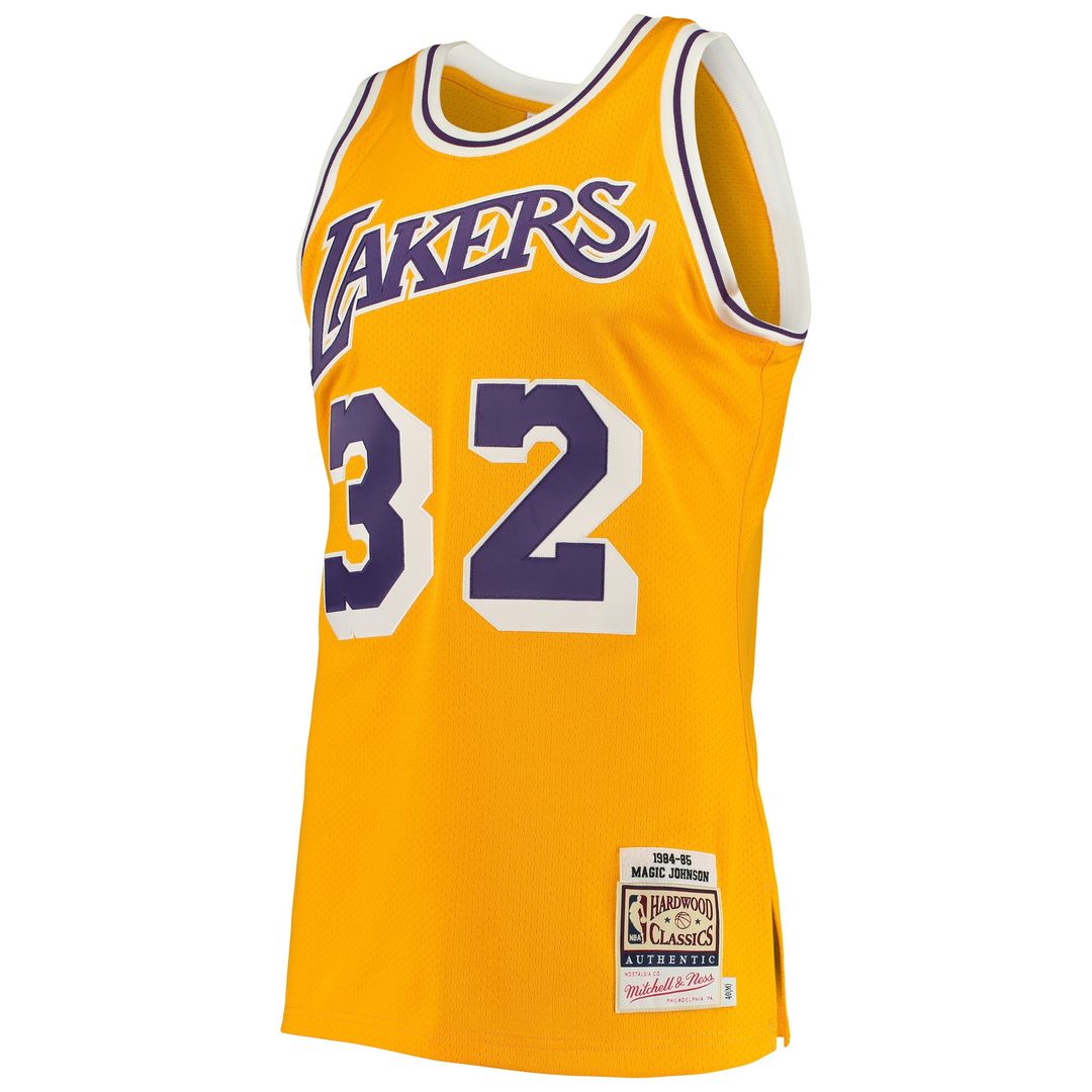 Magic Johnson Los Angeles Lakers Mitchell & Ness 1984/85 Hardwood Classics Authentic Jersey - Purple