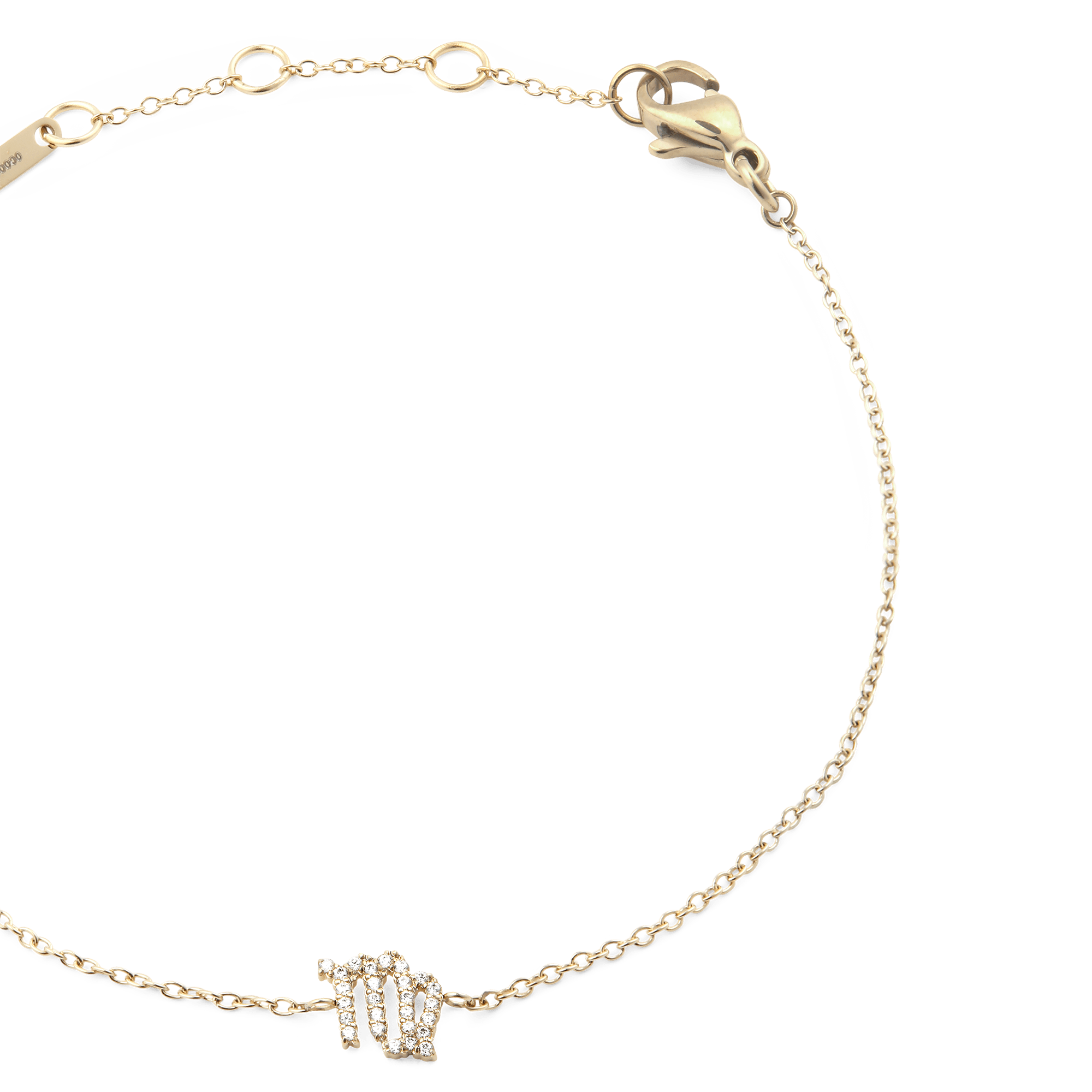 Crystal Zodiac Chain Bracelet Gold