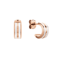 Emalie Earrings Rose Gold Satin White