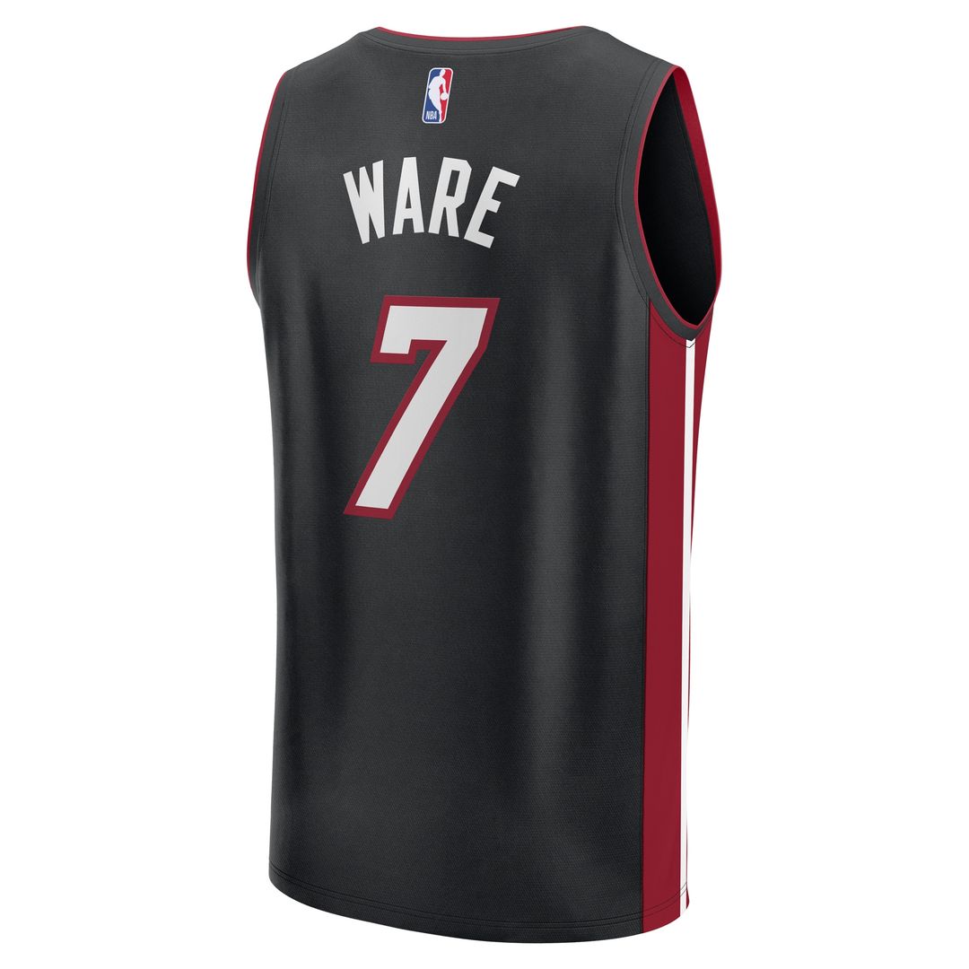 Kel'el Ware Miami Heat Fanatics Fast Break Replica Player Jersey - Icon Edition - Black