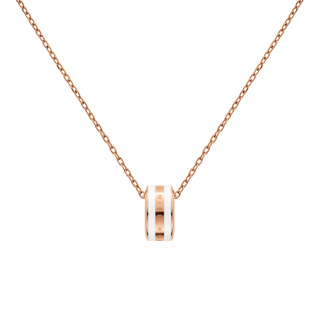 Emalie Necklace Rose Gold Satin White