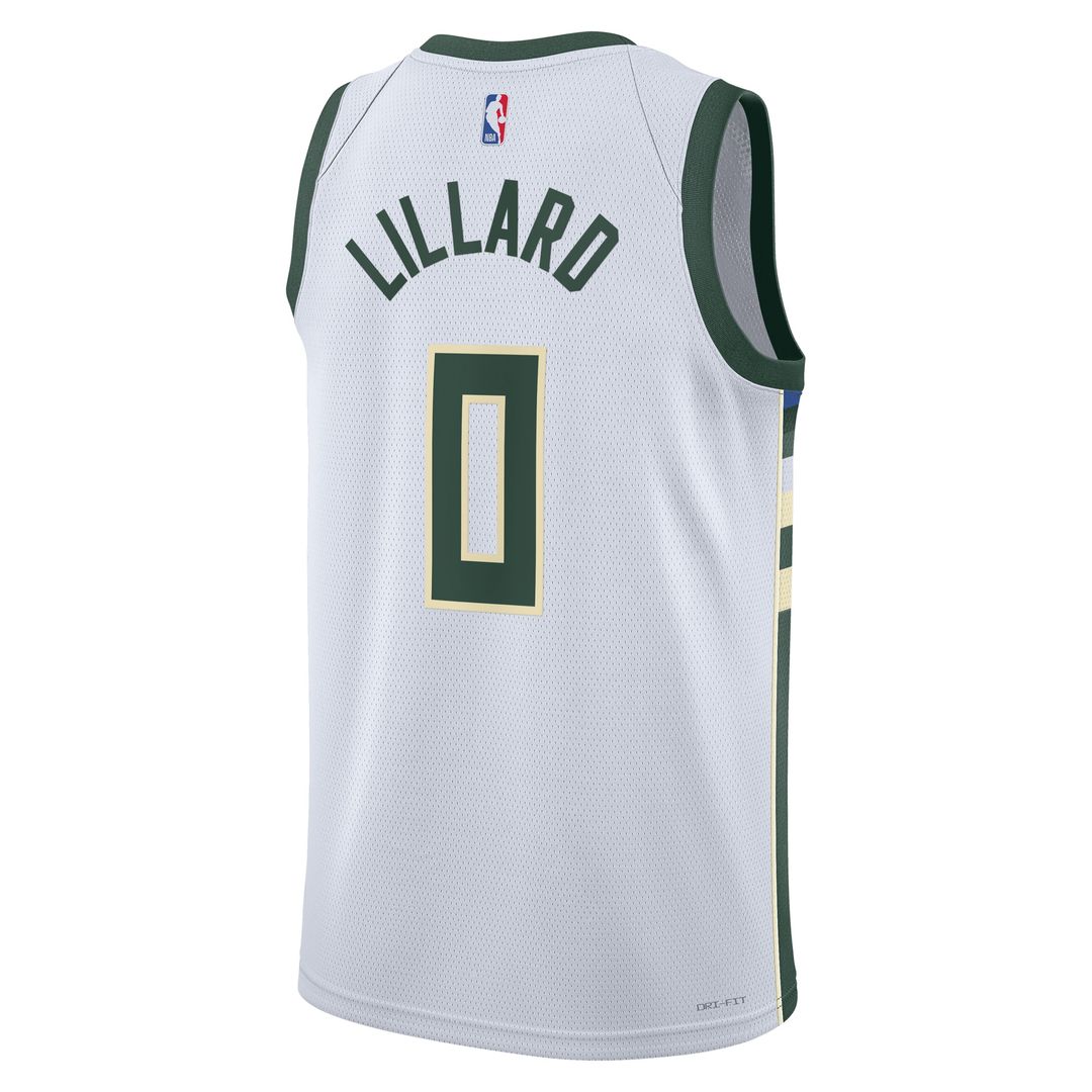 Damian Lillard Milwaukee Bucks Nike Unisex Fear The Deer Swingman Player Jersey - Association Edition - White